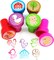 Tiny Mills Barnyard Animals Birthday Party Assortment Favor Set 108 pcs (12 Large Party Favor Treat Bags with Handles, 24 Self-Ink Stamps for Kids, 12 Sticker Sheets, 12 Coloring Books, 48 Crayons)